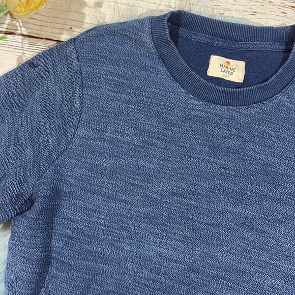 Marine Layer Blue Daria Textured Crewneck Sweatshirt - Picture 6 of 9